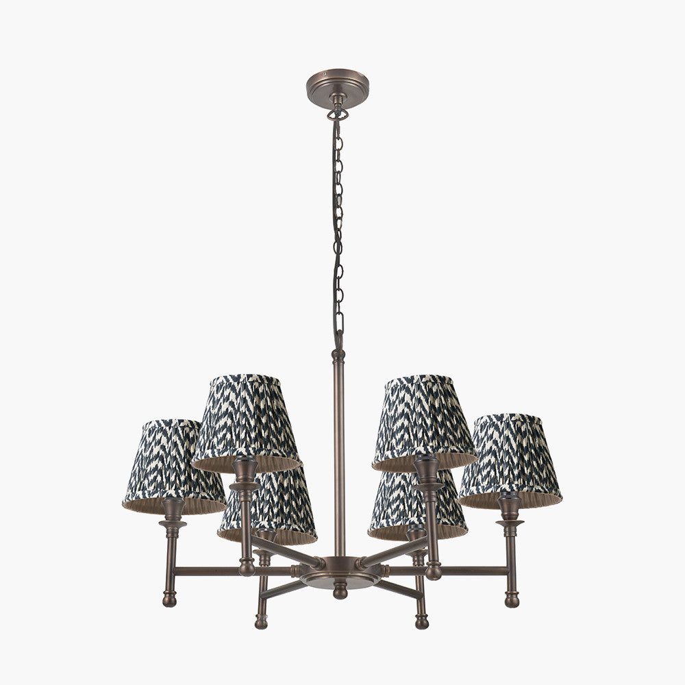 Piero Antique Bronze 6Lt Pendant - Various Shades