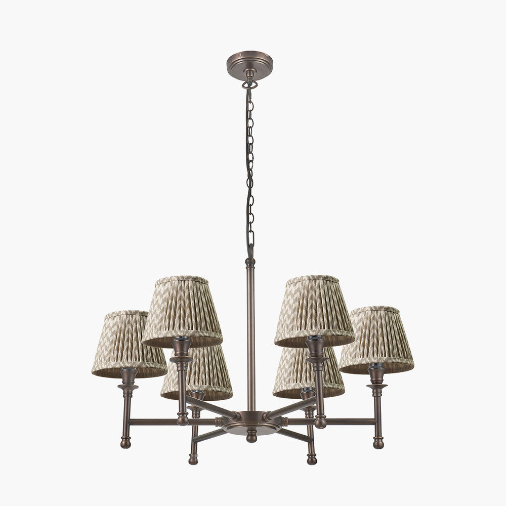 Piero Antique Bronze 6Lt Pendant - Various Shades
