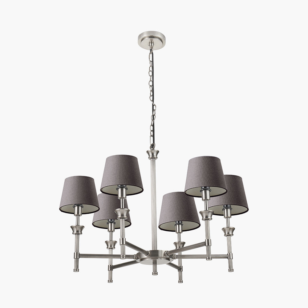 Salvatore Antique Silver 6Lt Pendant - Various Shades