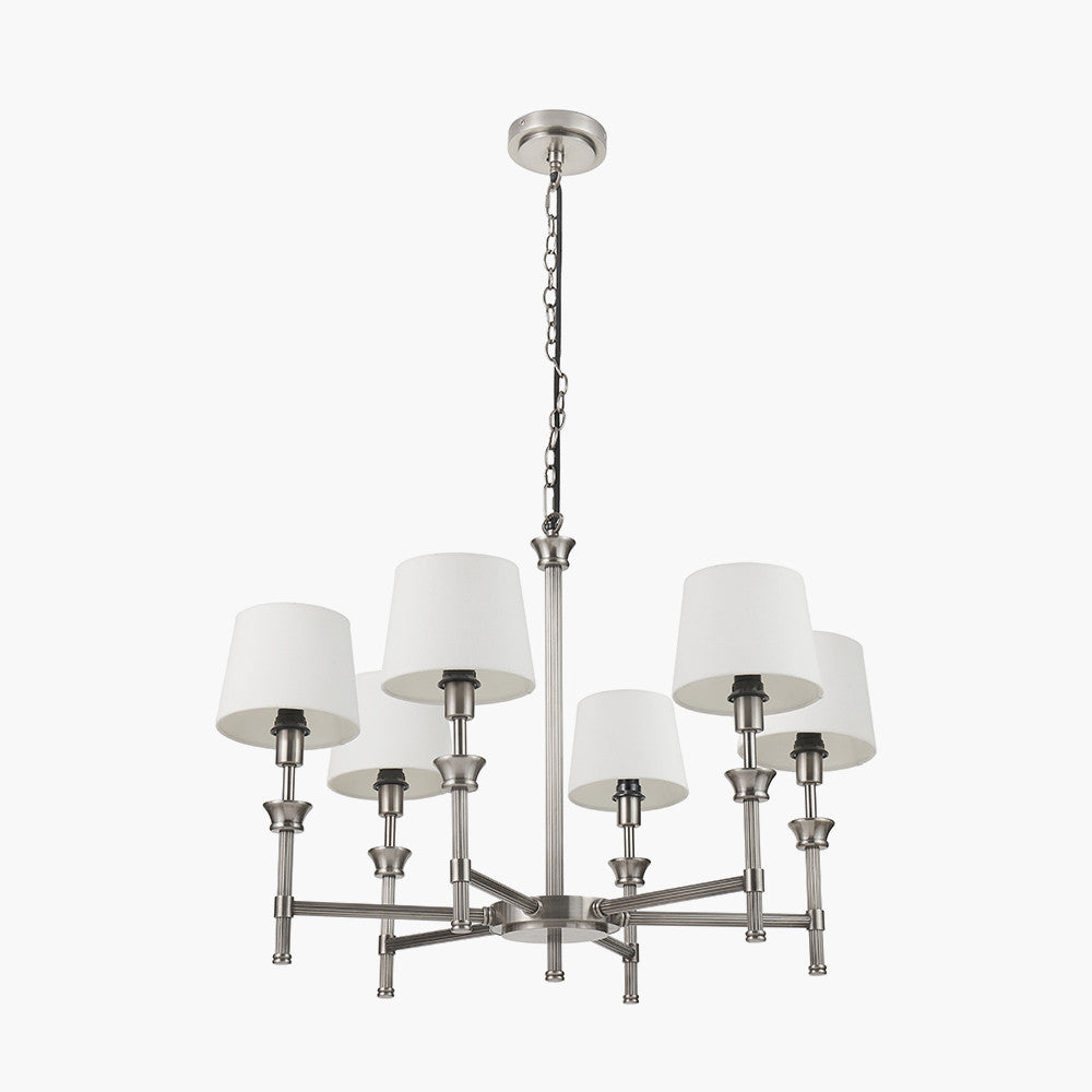 Salvatore Antique Silver 6Lt Pendant - Various Shades