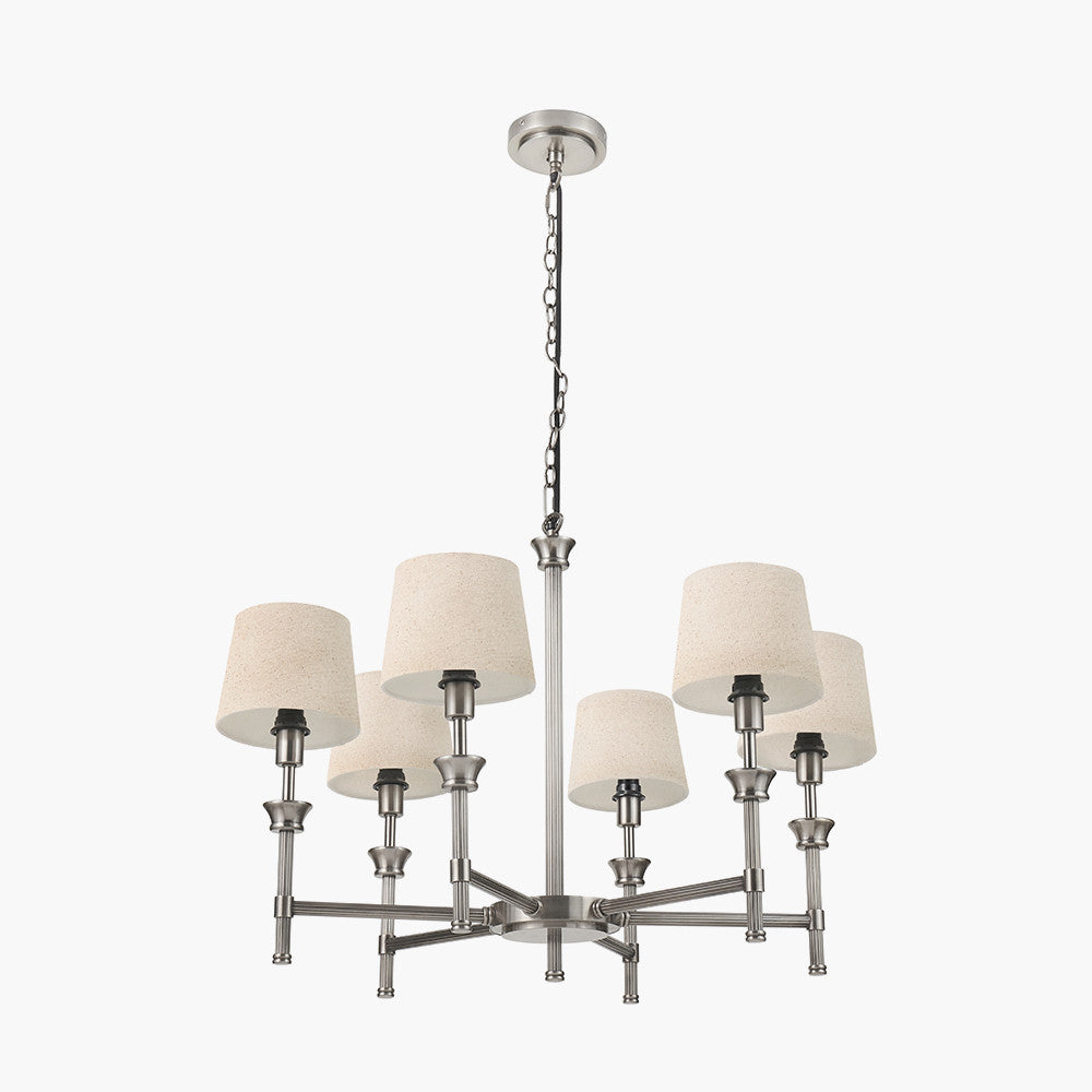 Salvatore Antique Silver 6Lt Pendant - Various Shades
