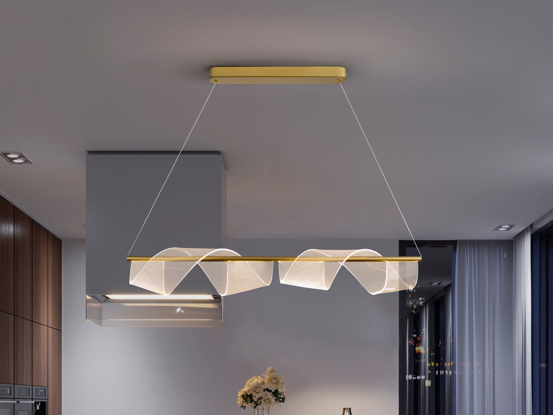 Velas LED Linear Pendant - Matt Gold