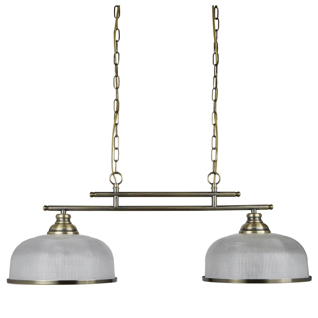 Bistro 2/3Lt Kitchen Light  - Satin Silver/Antique Brass Finish