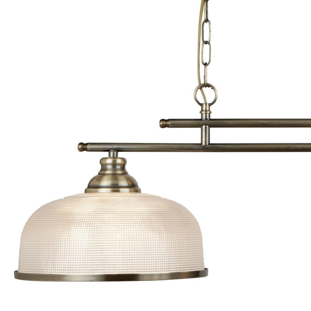 Bistro 2/3Lt Kitchen Light  - Satin Silver/Antique Brass Finish