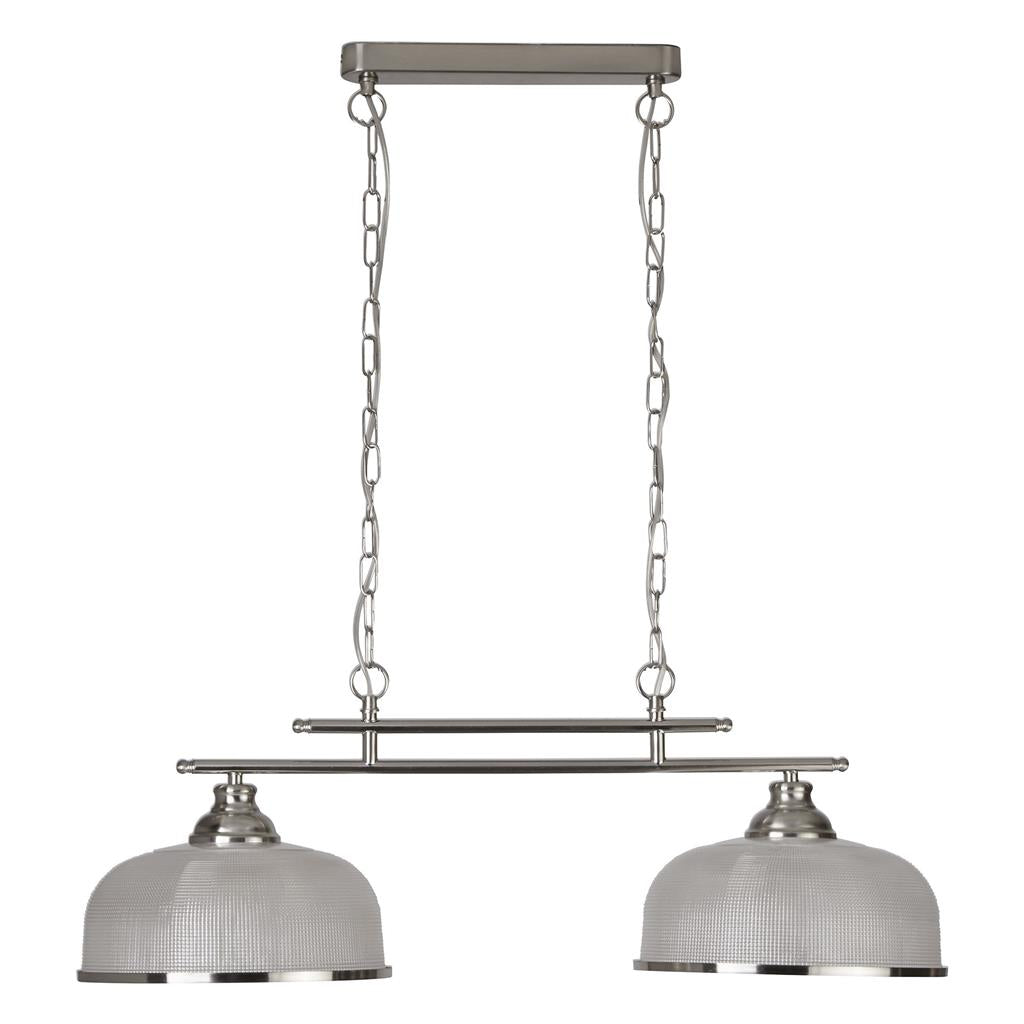 Bistro 2/3Lt Kitchen Light  - Satin Silver/Antique Brass Finish