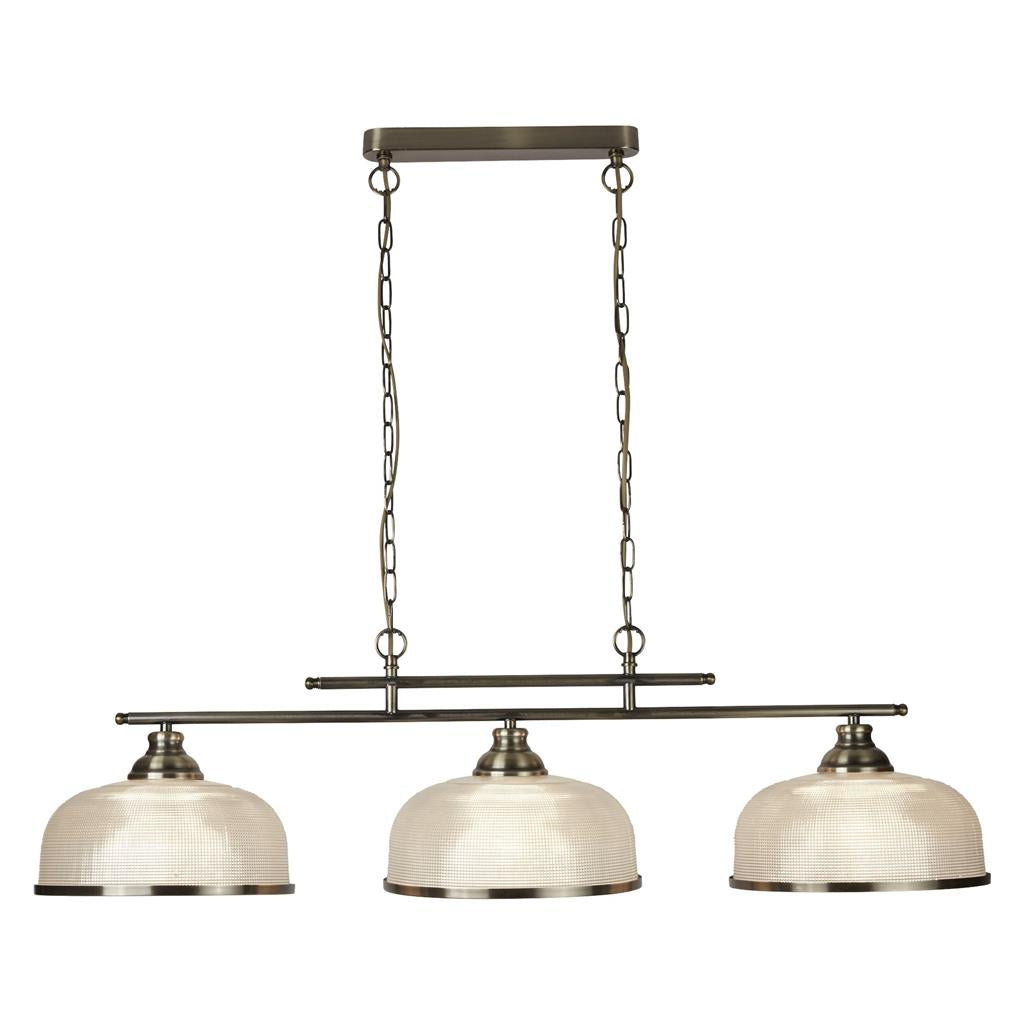 Bistro 2/3Lt Kitchen Light  - Satin Silver/Antique Brass Finish