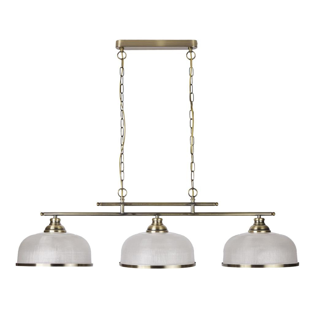 Bistro 2/3Lt Kitchen Light  - Satin Silver/Antique Brass Finish