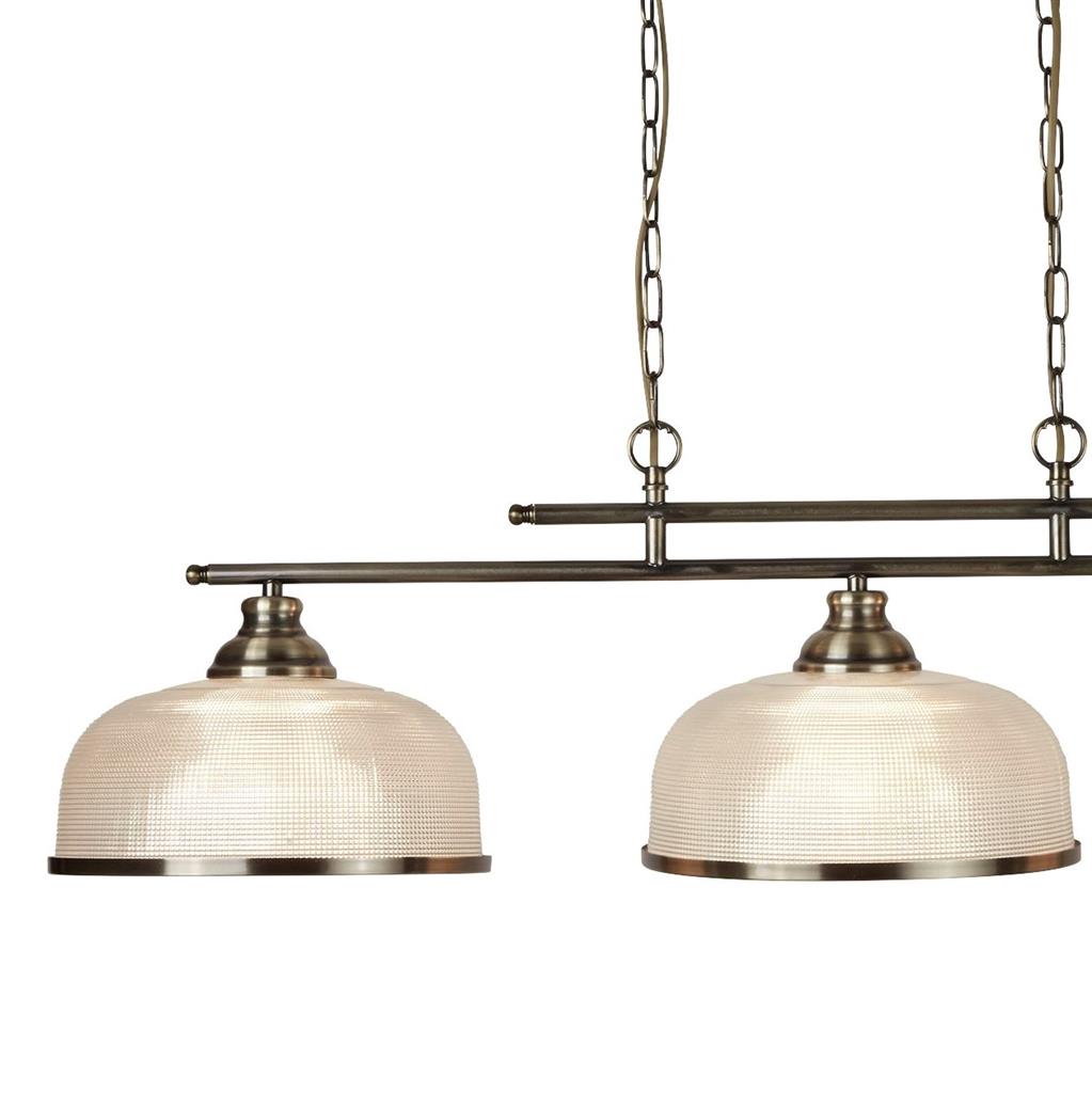 Bistro 2/3Lt Kitchen Light  - Satin Silver/Antique Brass Finish