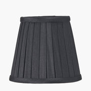 Lyndon Silk Pleat Lampshade -Black/Ivory/Taupe