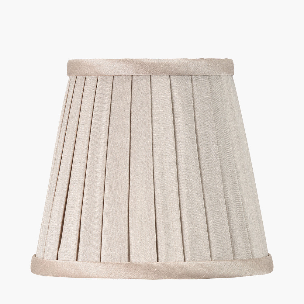 Lyndon Silk Pleat Lampshade -Black/Ivory/Taupe