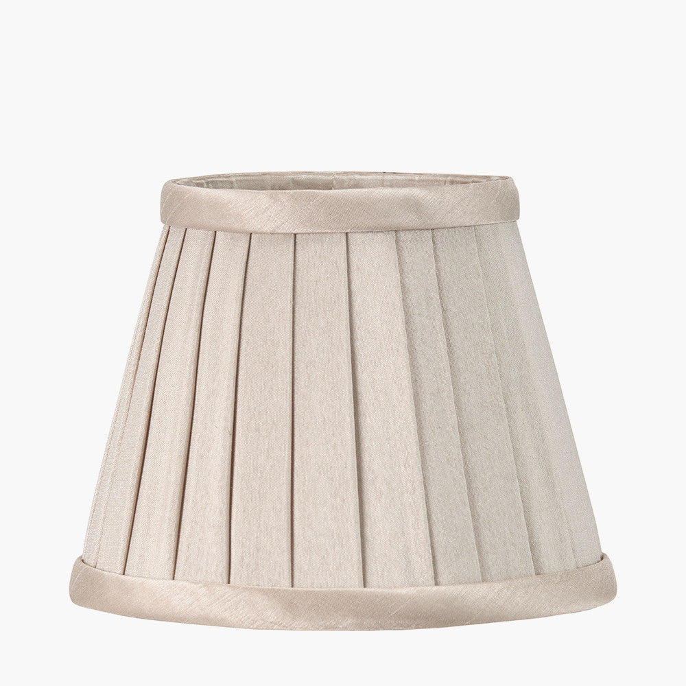 Lyndon Silk Pleat Lampshade -Black/Ivory/Taupe