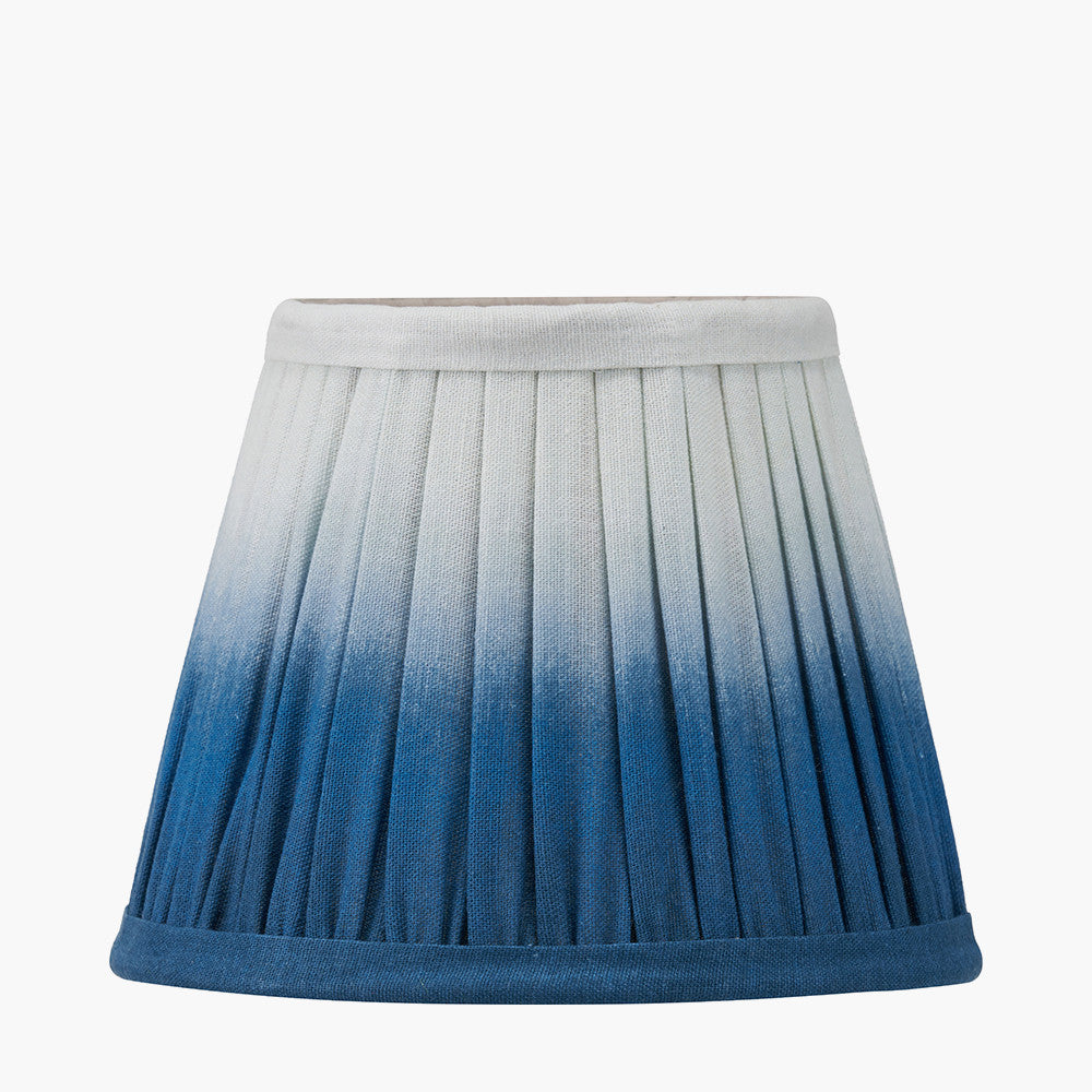 Scallop Ombre Soft Pleated Lampshade - Blue/Taupe
