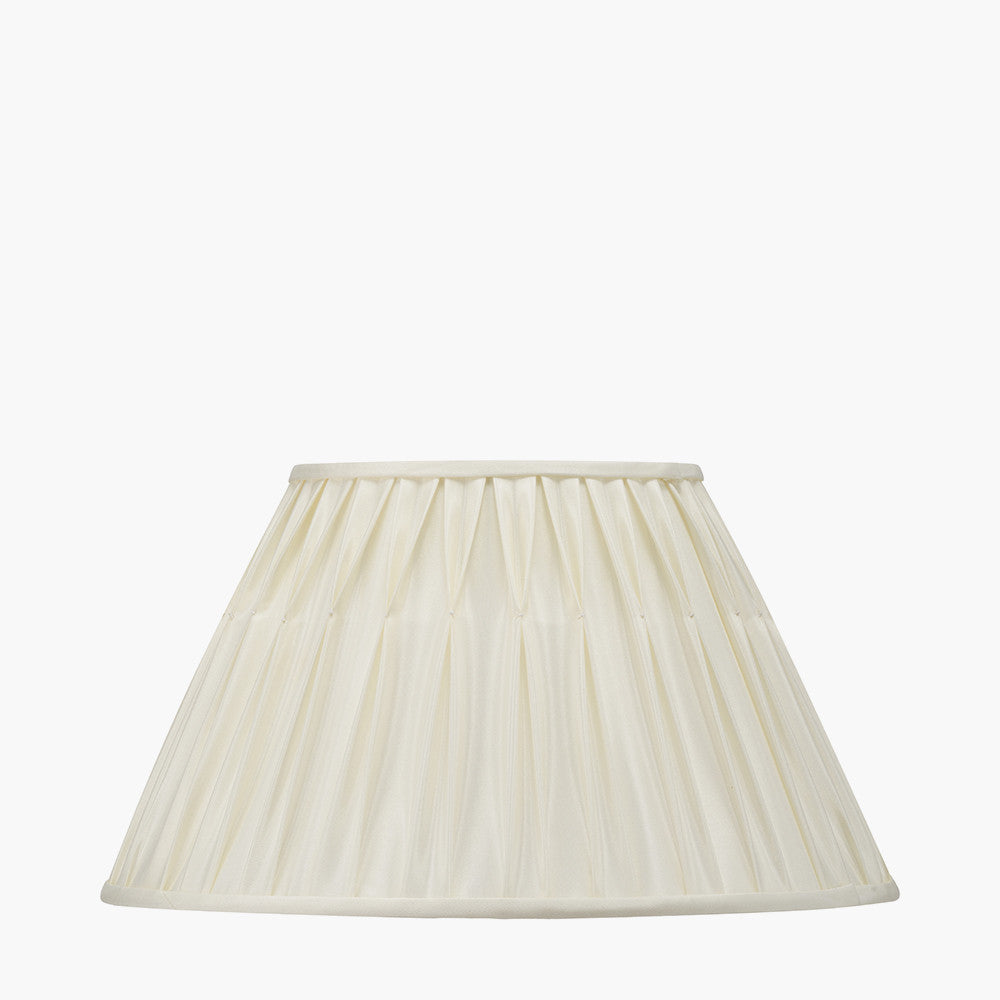 Garbo 45cm Silk Mix Pinch Pleat Lampshade - Cream/Gold