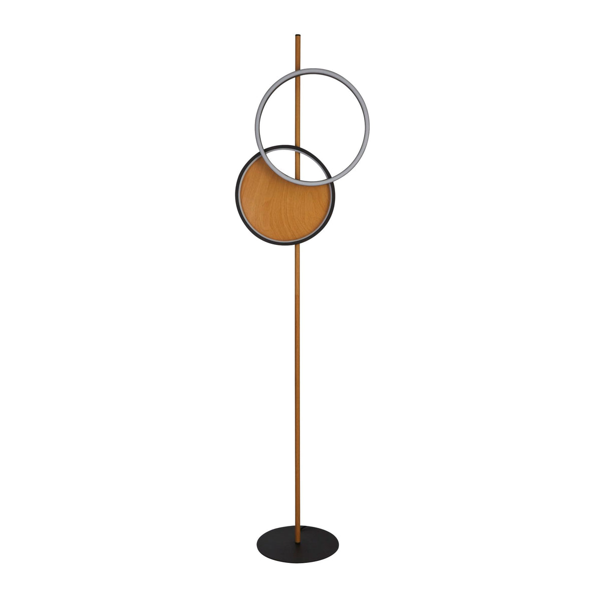 Curio Black Wood & Metal Floor Lamp Integrated LED