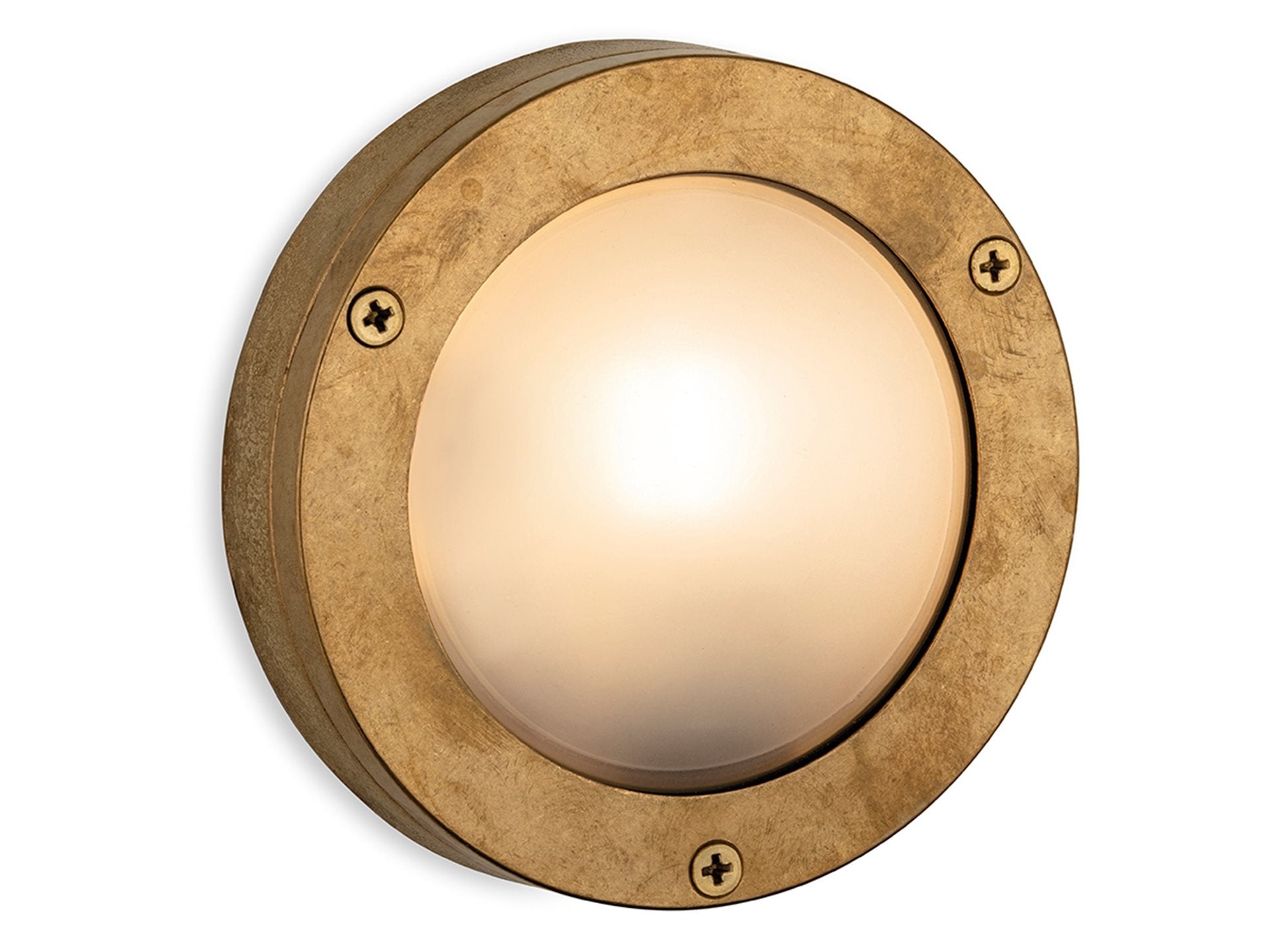 Blacksod Bulkhead- Solid Brass w Frosted Glass Finishes