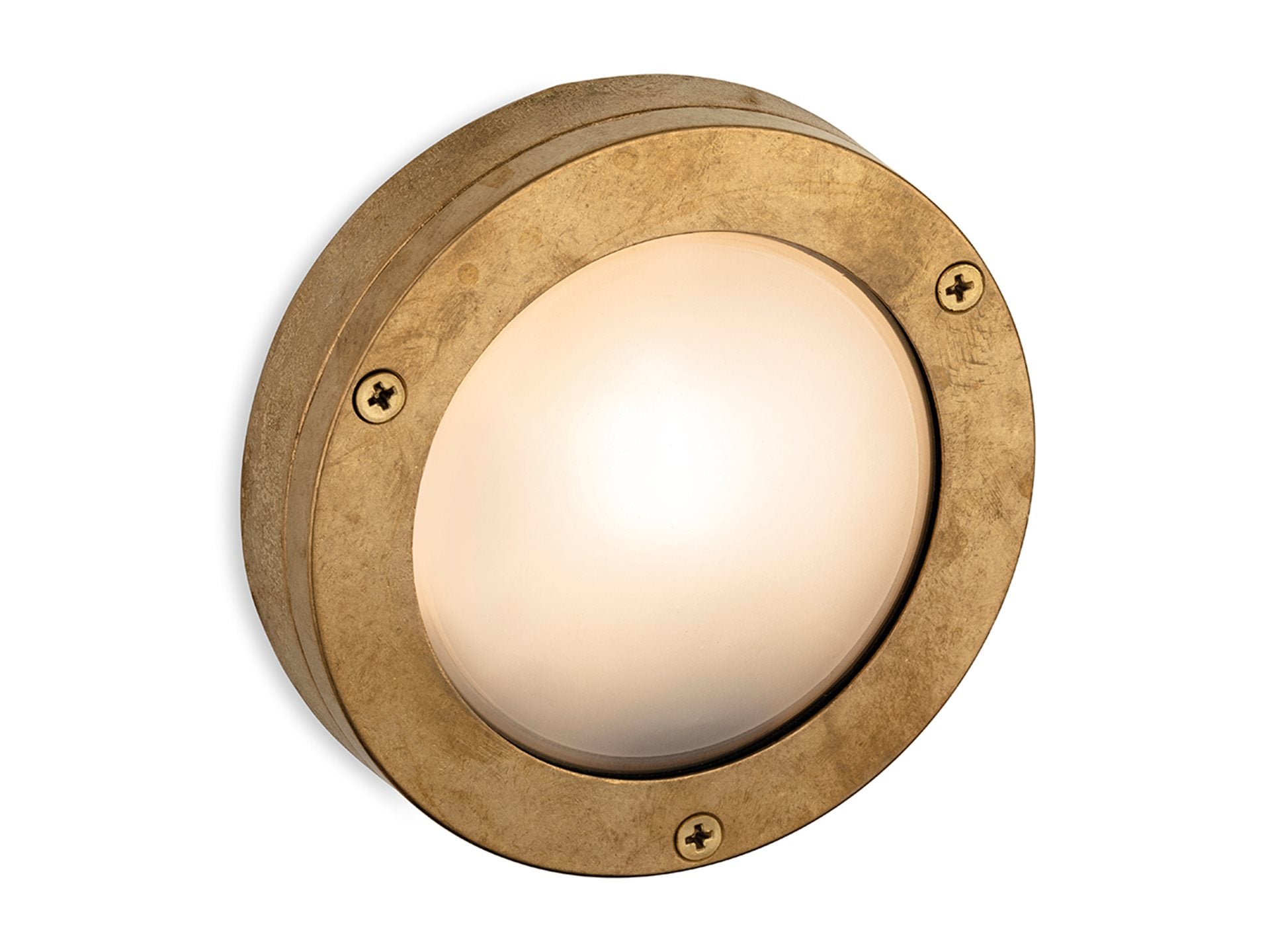 Blacksod Bulkhead- Solid Brass w Frosted Glass Finishes