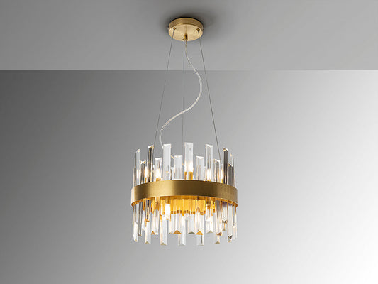 Grace 10/14Lt Crystal Ceiling Light - Brushed Gold & Clear Finish