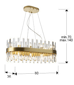 Grace 20Lt Oval Kitchen Table Island Light Golden