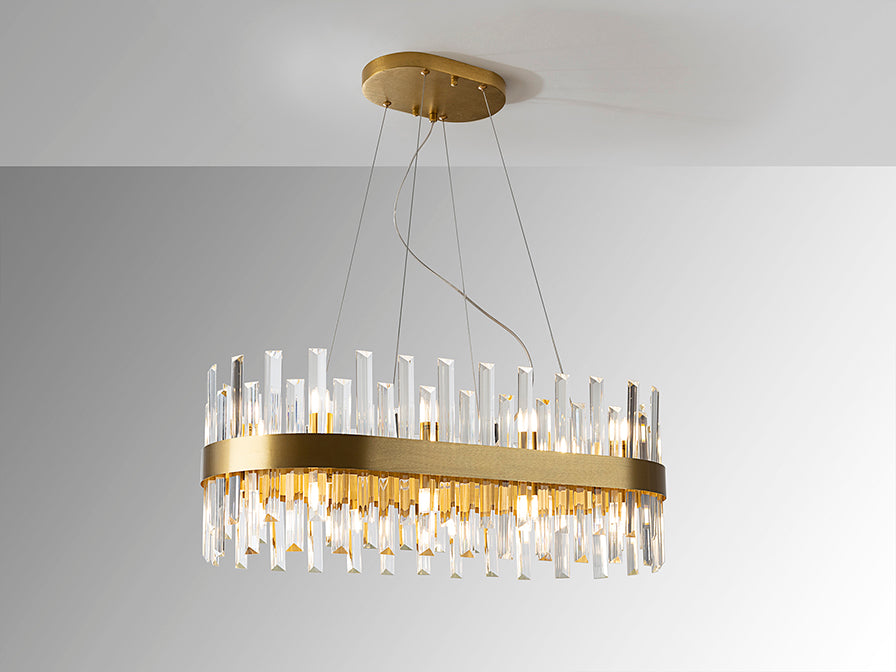 Grace Oval Kitchen Light - Brushed Gold & Clear Finish