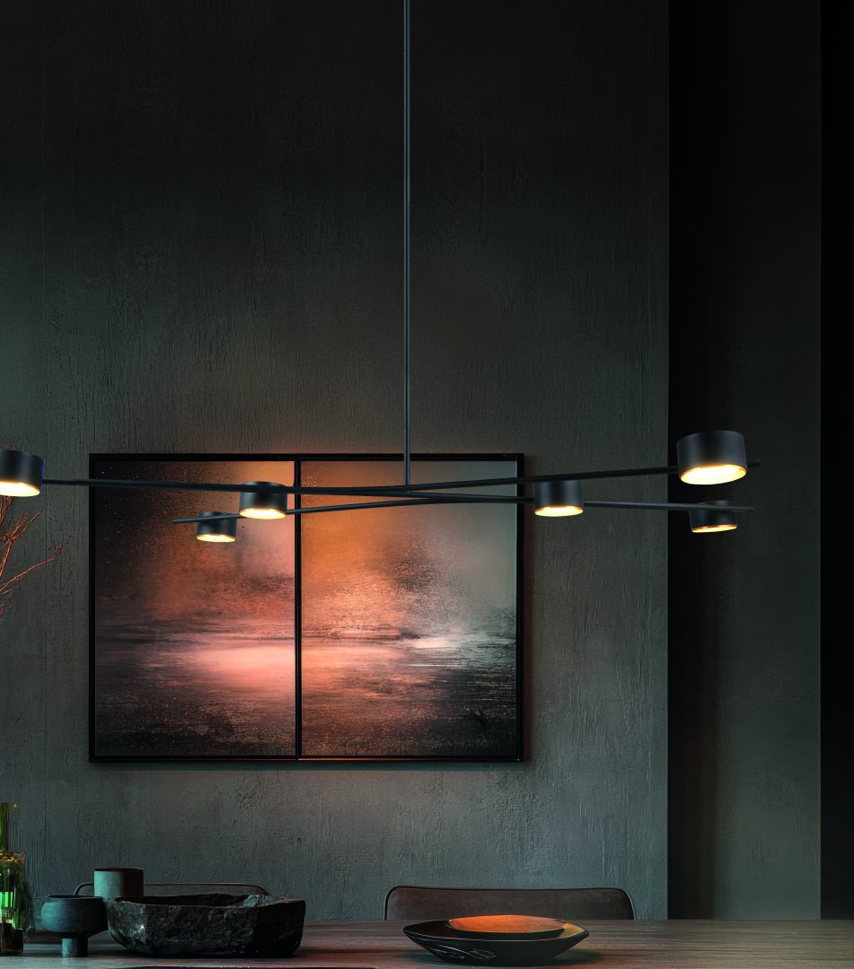 Coda Large Pendant- Black/ Biege Finish