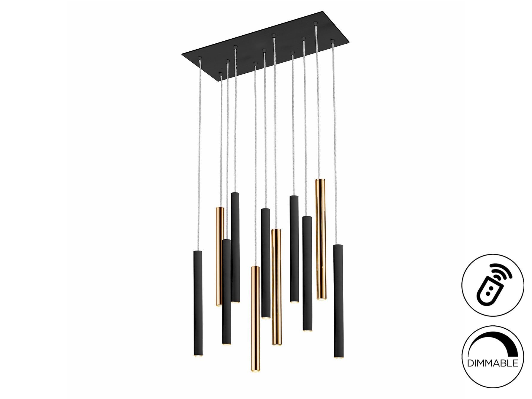 Varas Lamp 11Lt Ceiling Light- Gold/Black Finish