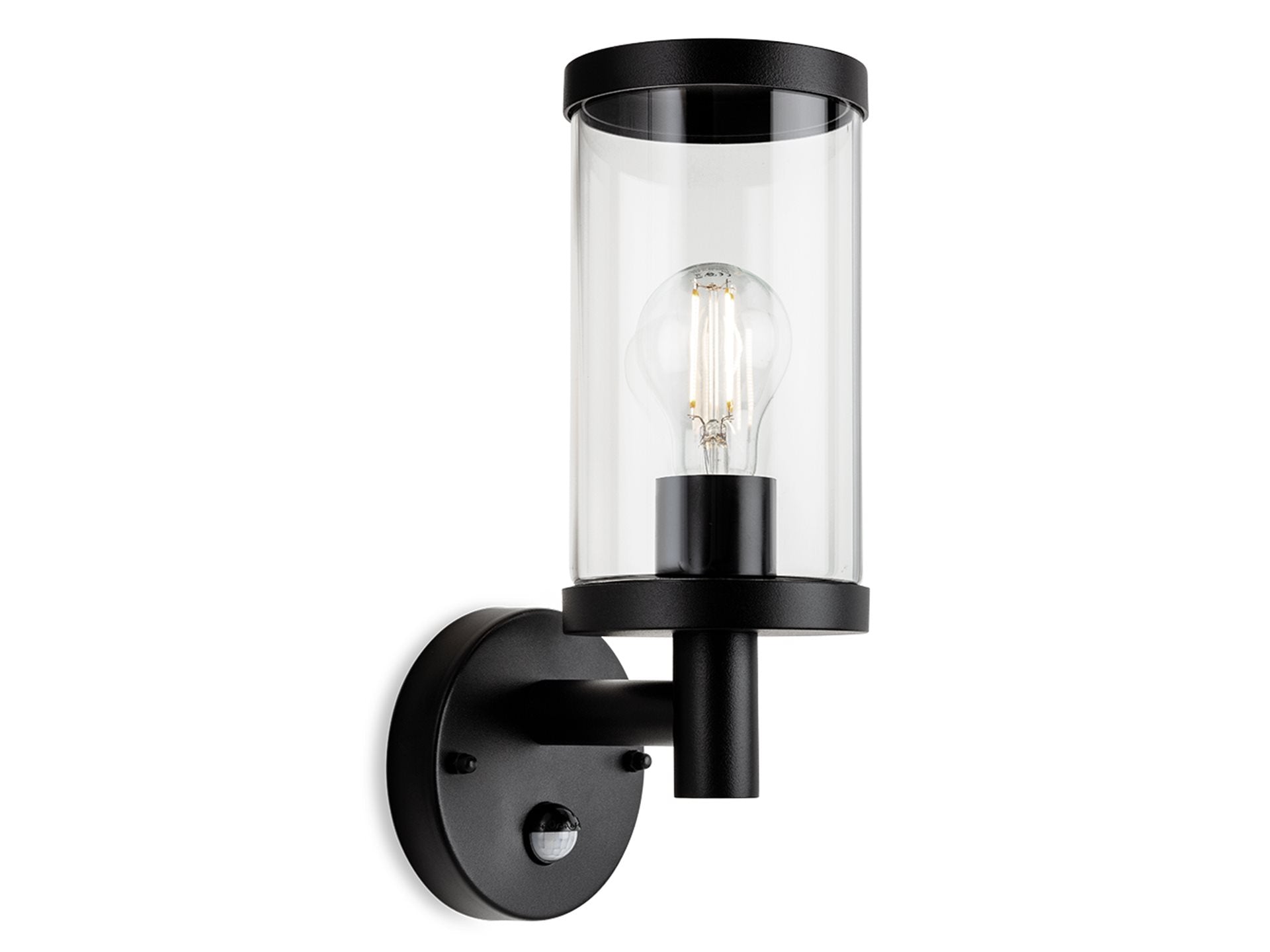 Lucas Wall Light with PIR- Black