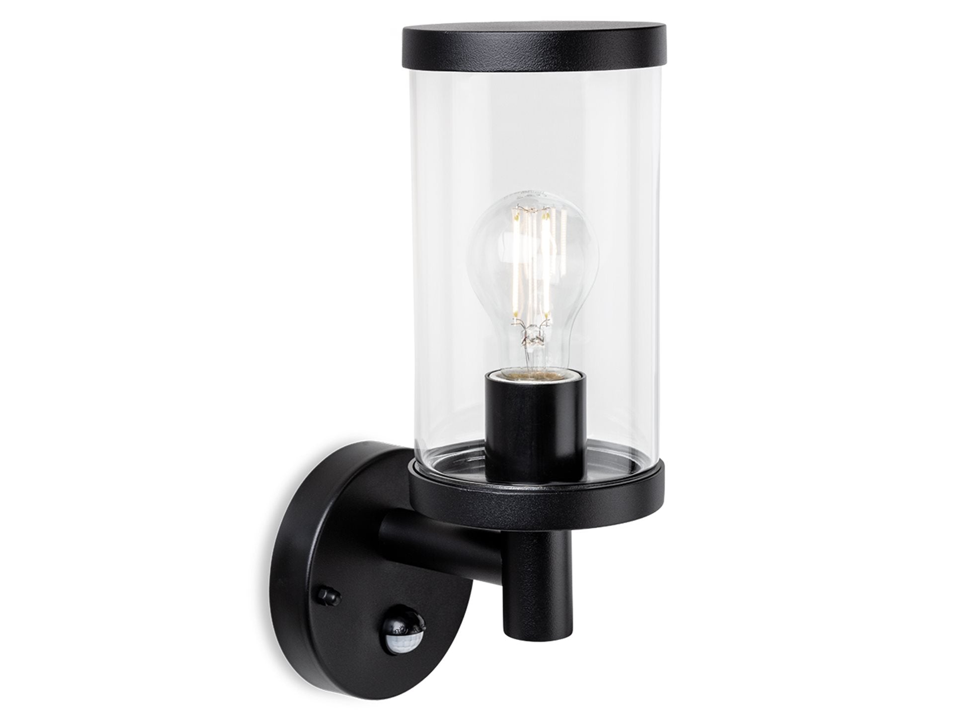 Lucas Wall Light with PIR- Black