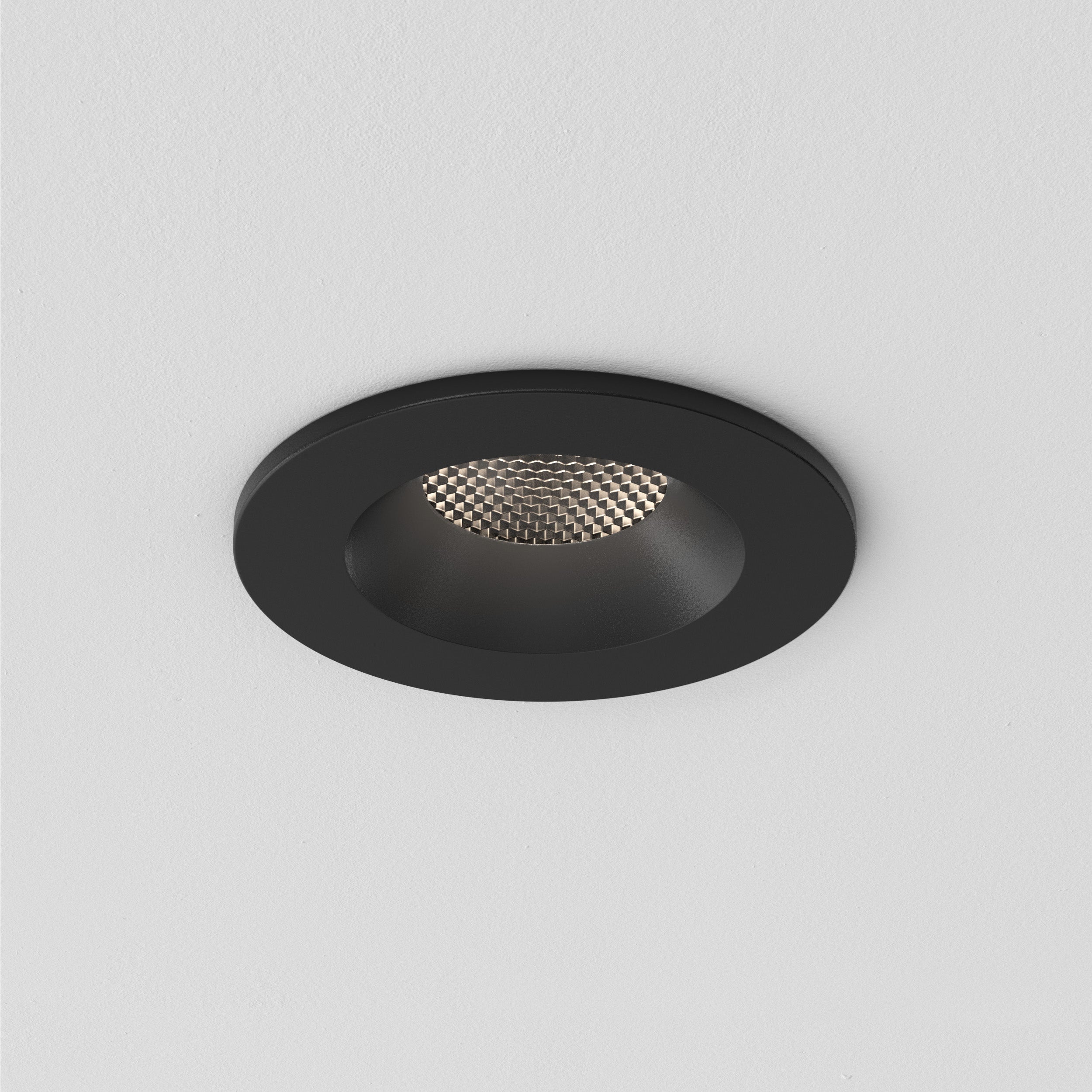 Kos Recessed Outdoor Ceiling Light in Matt White/Textured Black GU10 IP65