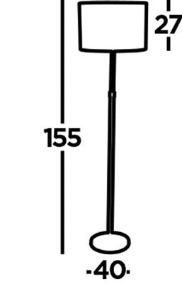 Rachel Floor Lamp - Black Metal, Satin Silver & Chrome Shade E27