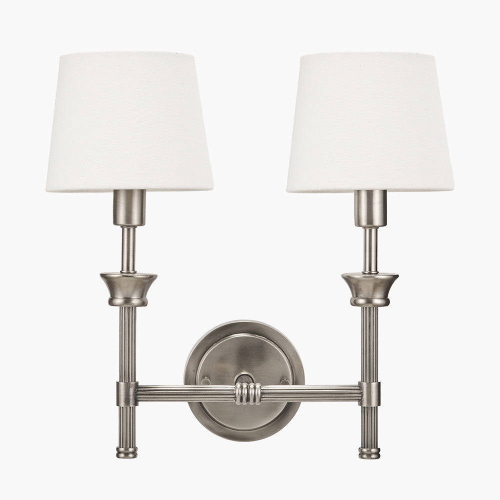 Salvatore Antique Silver Double Wall Light - Various Shades