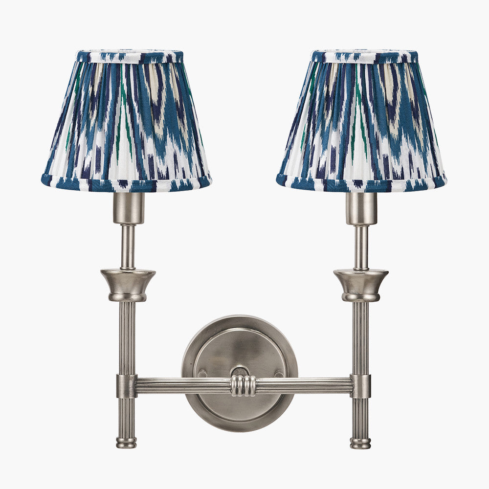 Salvatore Antique Silver Double Wall Light - Various Shades