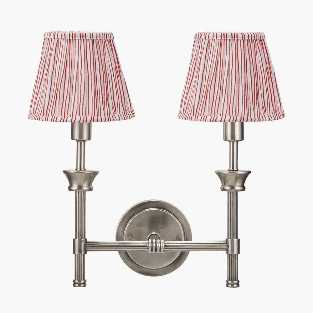 Salvatore Antique Silver Double Wall Light - Various Shades