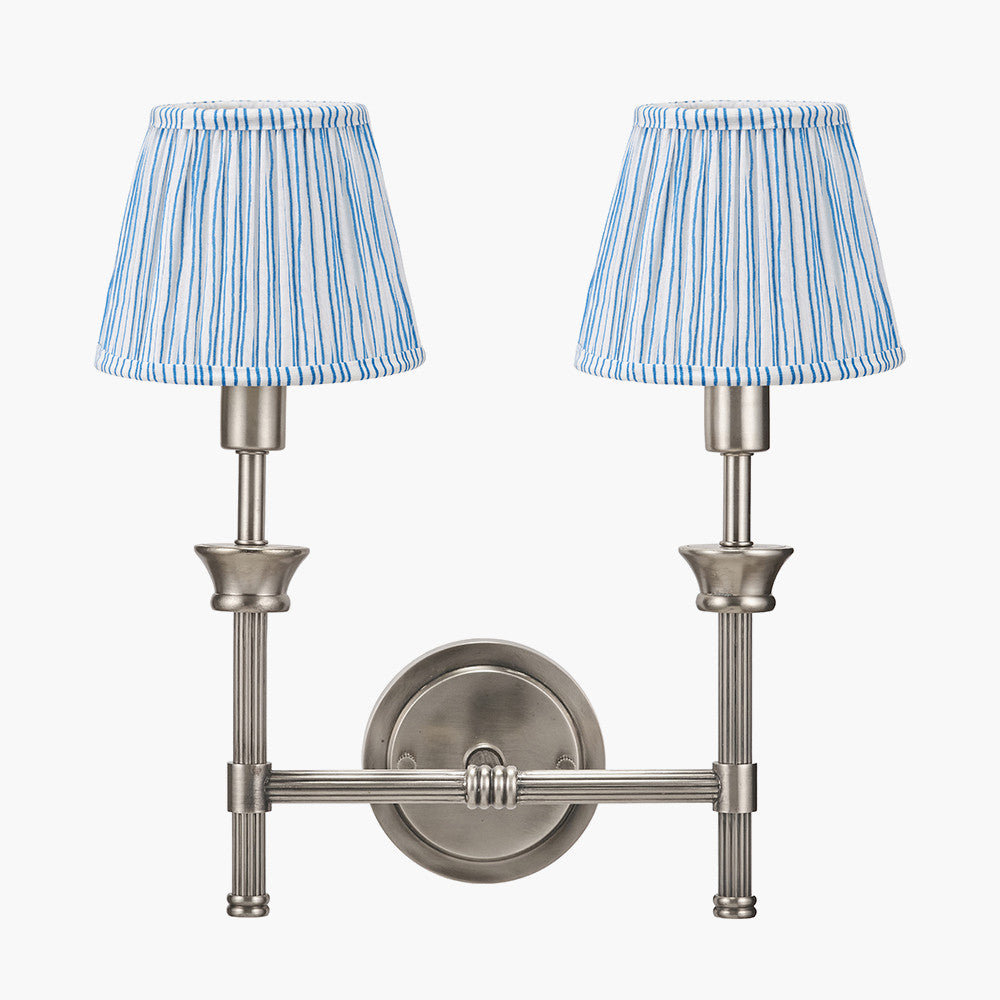 Salvatore Antique Silver Double Wall Light - Various Shades