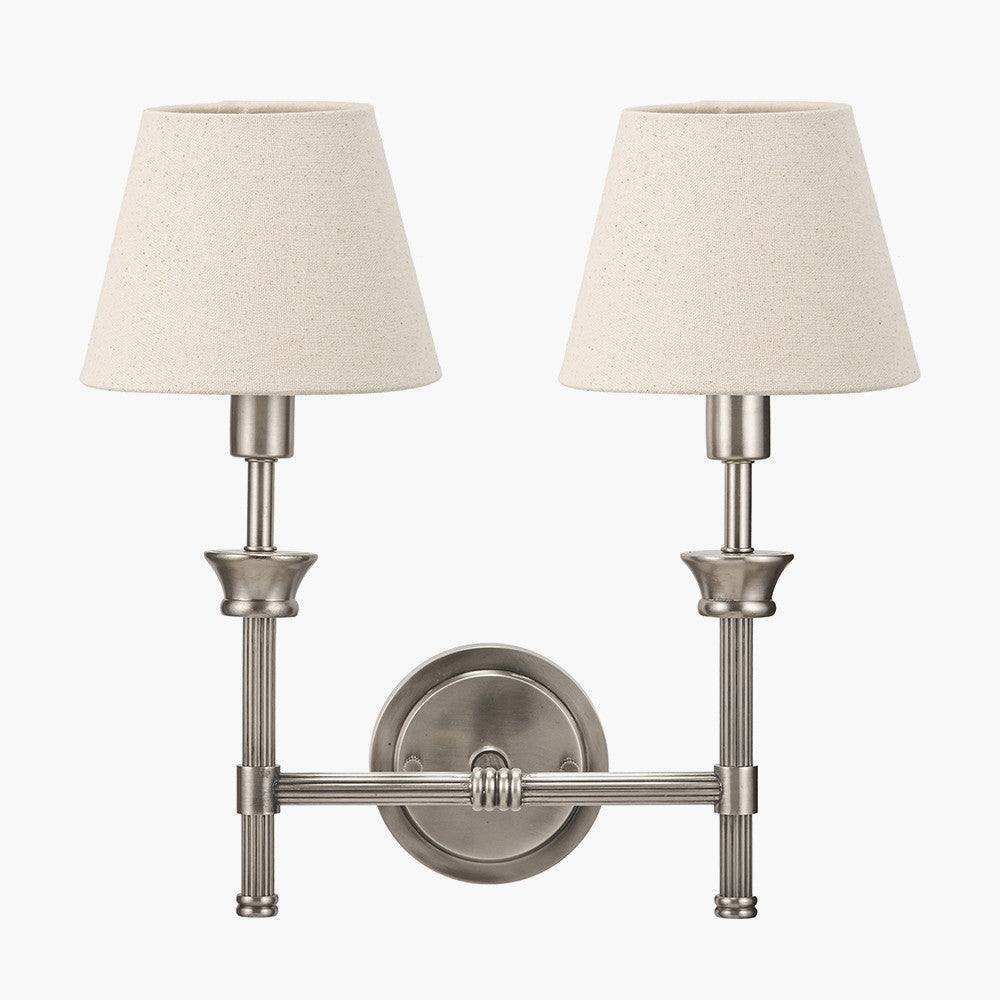 Salvatore Antique Silver Double Wall Light - Various Shades
