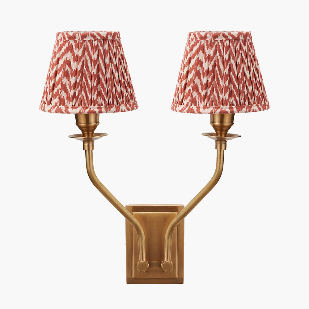 Tatiana Antique Brass Double Wall Light - Various Shades