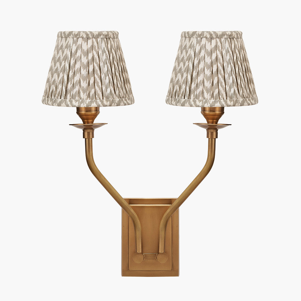 Tatiana Antique Brass Double Wall Light - Various Shades