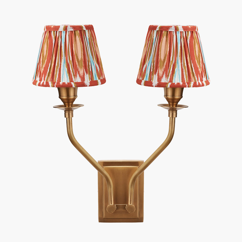 Tatiana Antique Brass Double Wall Light - Various Shades