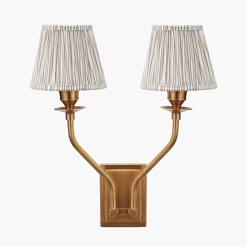 Tatiana Antique Brass Double Wall Light - Various Shades