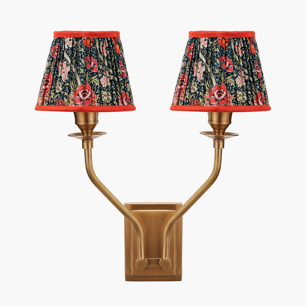 Tatiana Antique Brass Double Wall Light - Various Shades