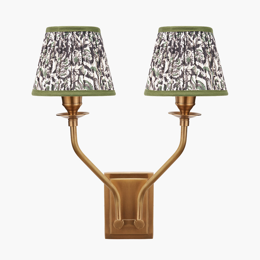 Tatiana Antique Brass Double Wall Light - Various Shades