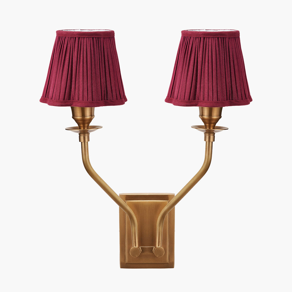 Tatiana Antique Brass Double Wall Light - Various Shades