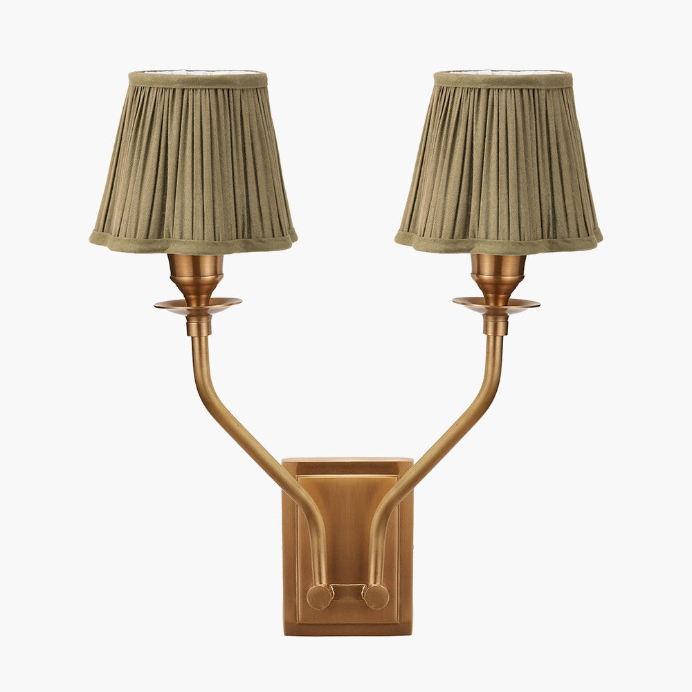 Tatiana Antique Brass Double Wall Light - Various Shades