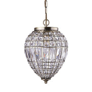 Pineapple  Crystal Ceiling Light  - Antique Brass Metal & Glass
