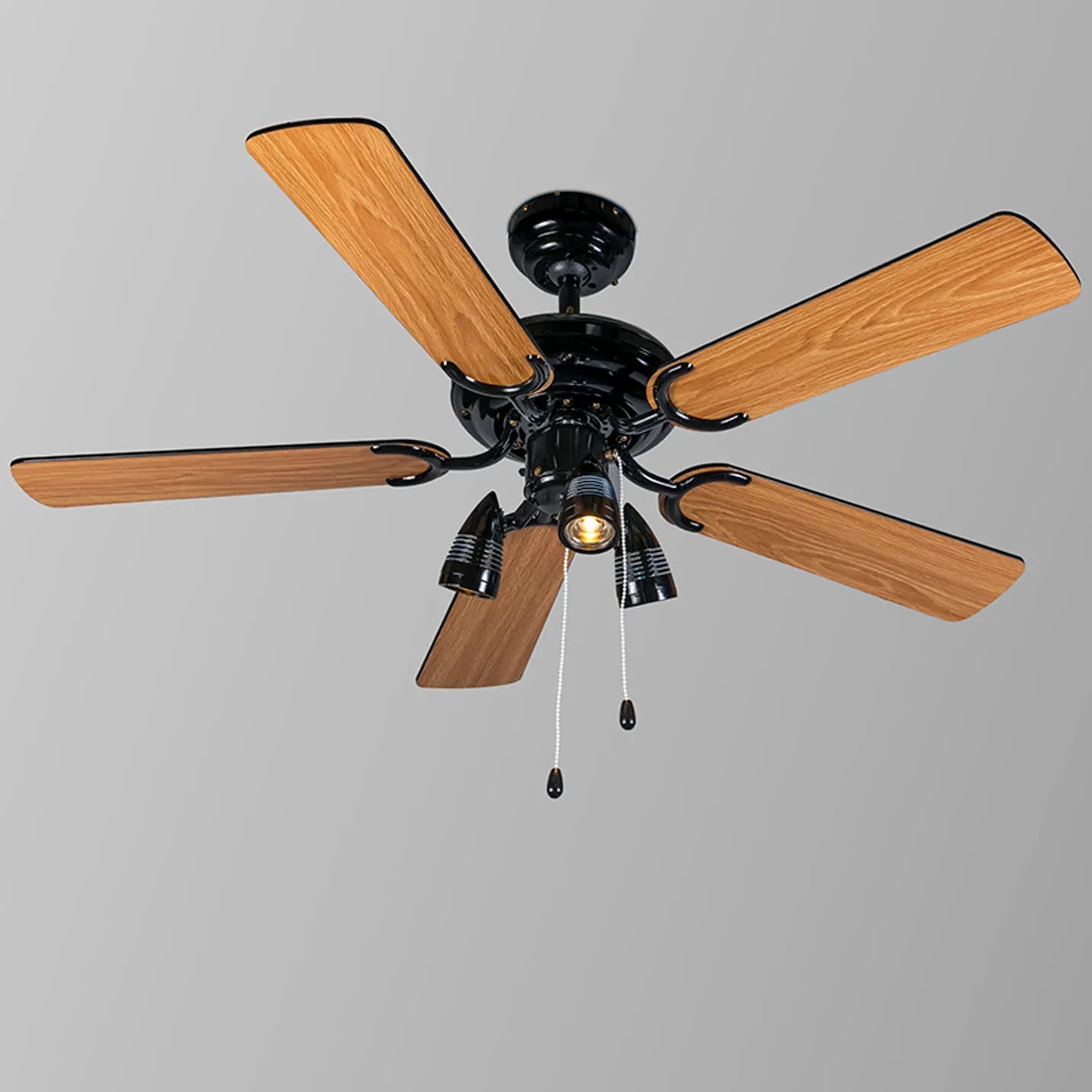 Mistral Ceiling Fan- Black 3Lts with Pull Cord