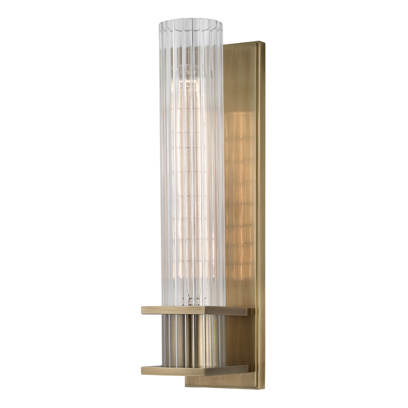 Sperry 1Lt Wall Sconce- Aged Bronze/ Polished Nickel