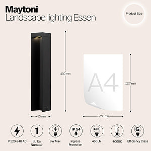 Essen LED Bollard Light 3000K IP54