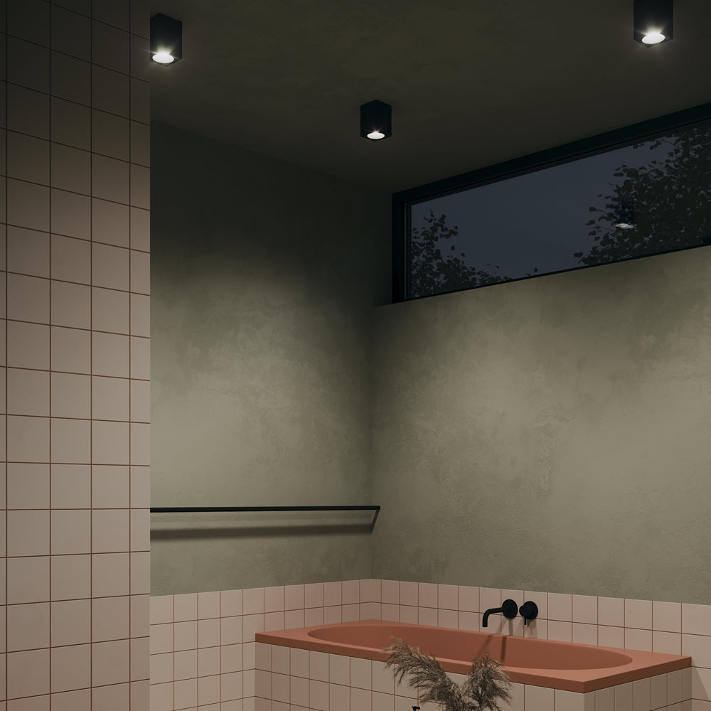 Zoom Square Flush Spotlight IP65 - Black/White