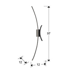 Curves 2Lt LED Wall Light - Black