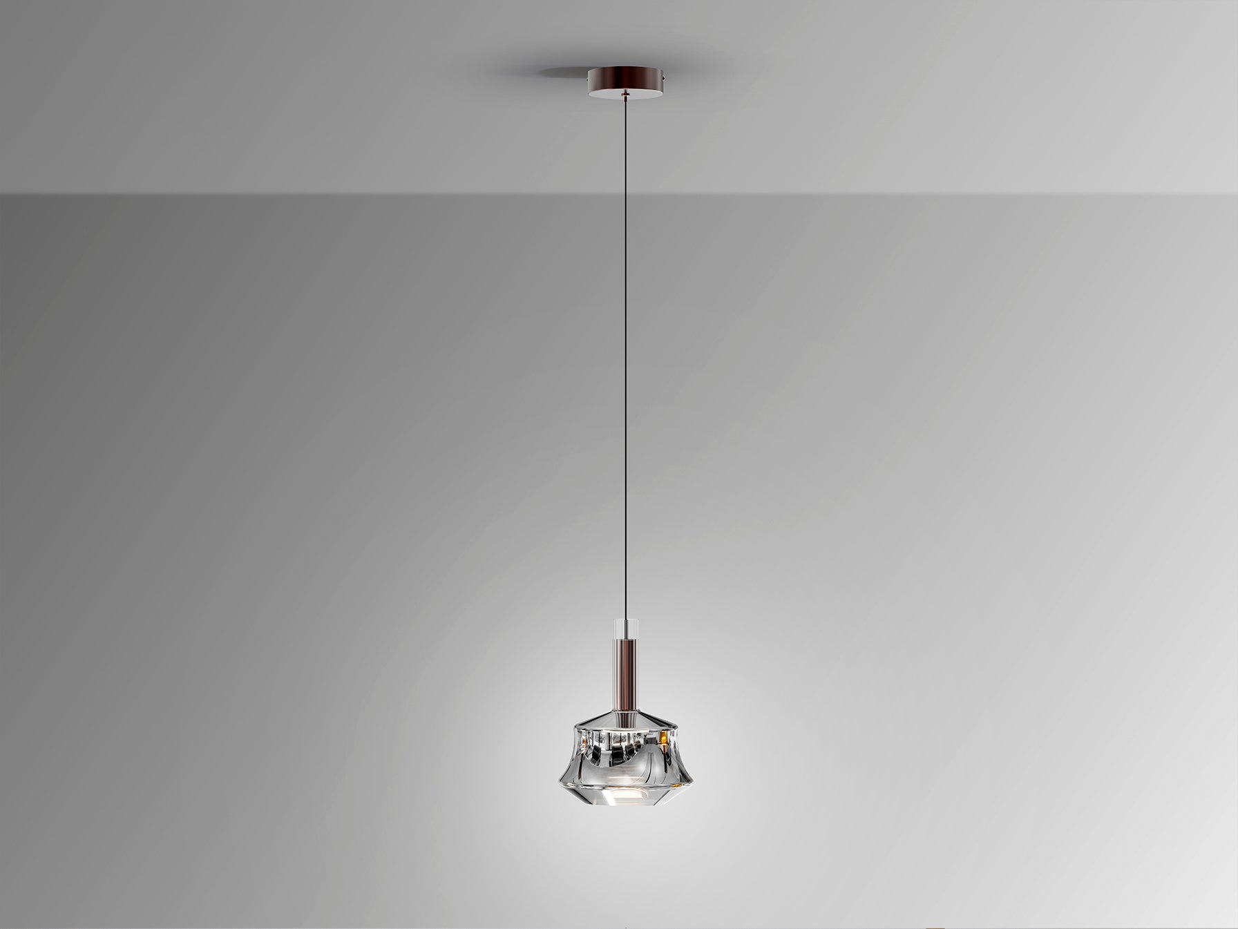 Scarlett Single Pendant- Silver/Amber Finishes