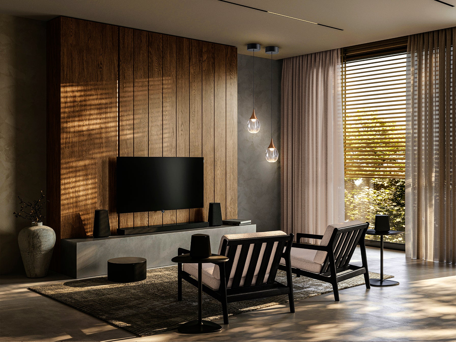 Corina Sinlge Pendant Light- Black-Copper Finish